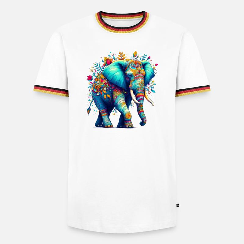 Elephant - Men's Ringer Shirt - white/tricolour