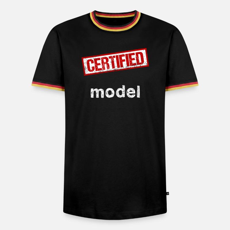 Modell - Männer Kontrast-T-Shirt - Schwarz/Dreifarbig