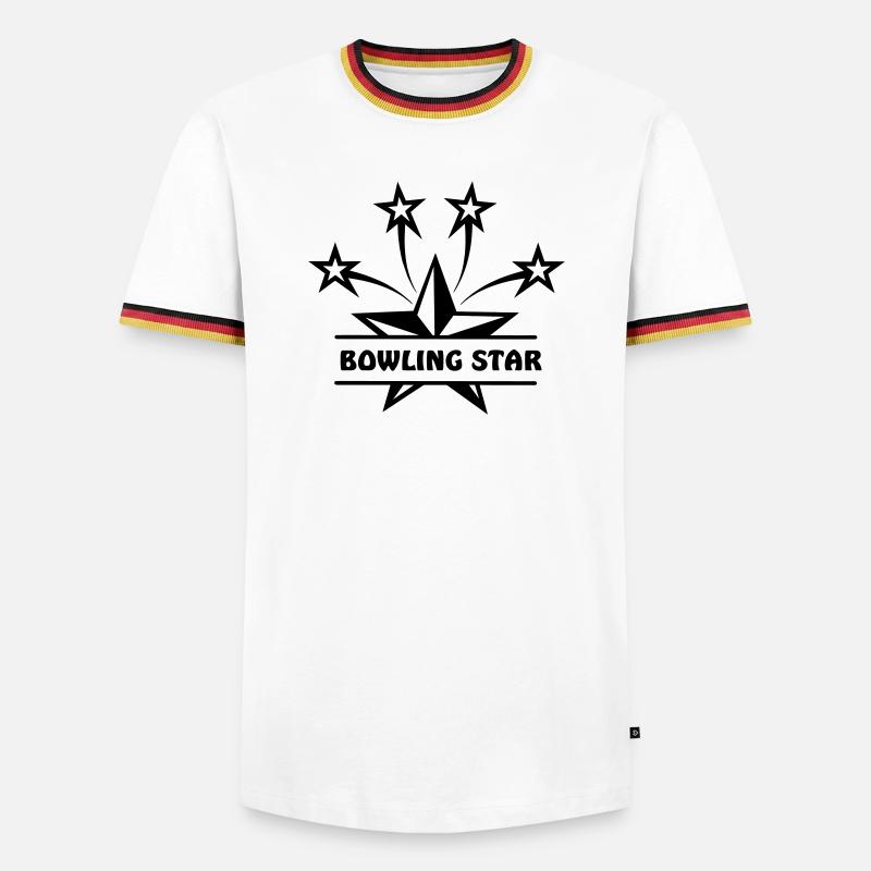 Bowling star - Männer Kontrast-T-Shirt - Weiß/Dreifarbig