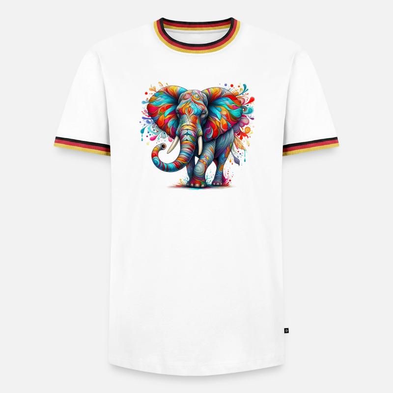 Elephant - Men's Ringer Shirt - white/tricolour