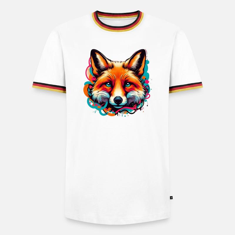 Fox - Men's Ringer Shirt - white/tricolour