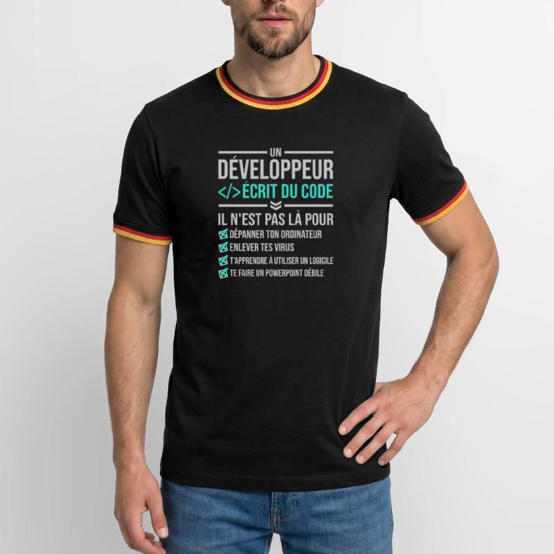 Developer Writing Code Men's Ringer Shirt