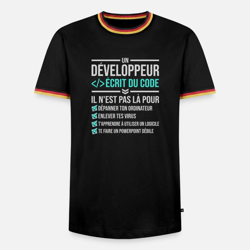 Developer Writing Code - Men's Ringer Shirt - black/tricolour