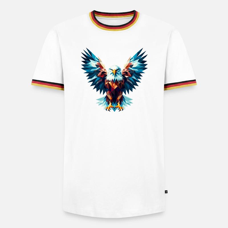 Polygonal Eagle - Men's Ringer Shirt - white/tricolour