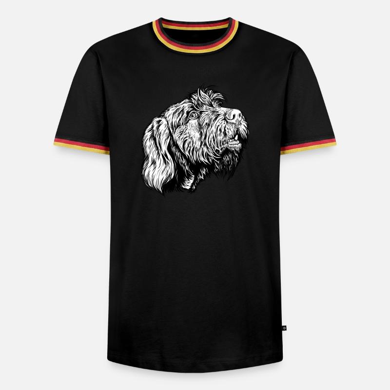 Pudelpointer joins in the conversation - Men's Ringer Shirt - black/tricolour