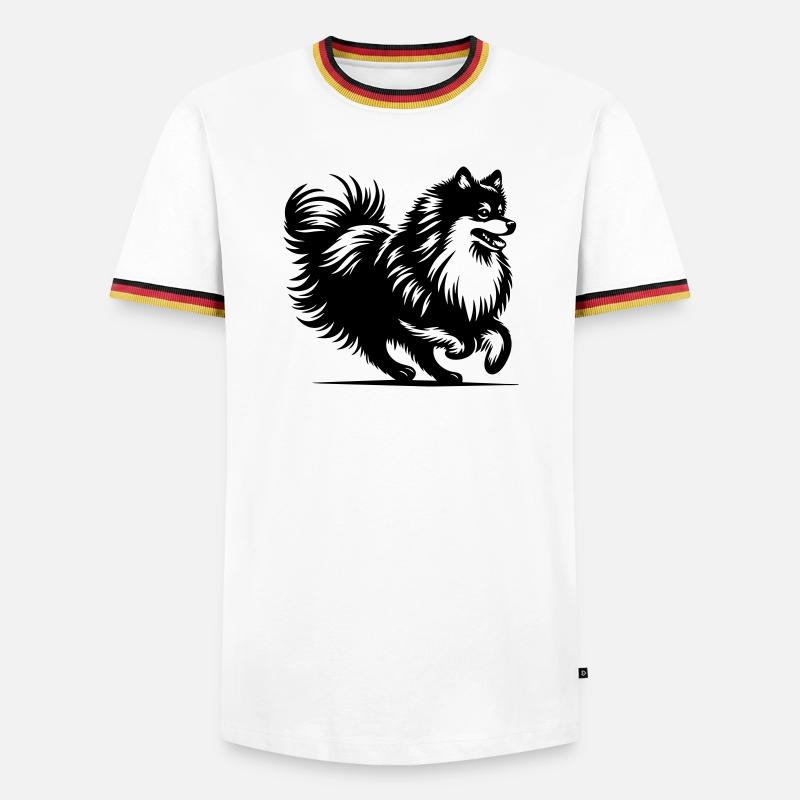 Spitz - Männer Kontrast-T-Shirt - Weiß/Dreifarbig