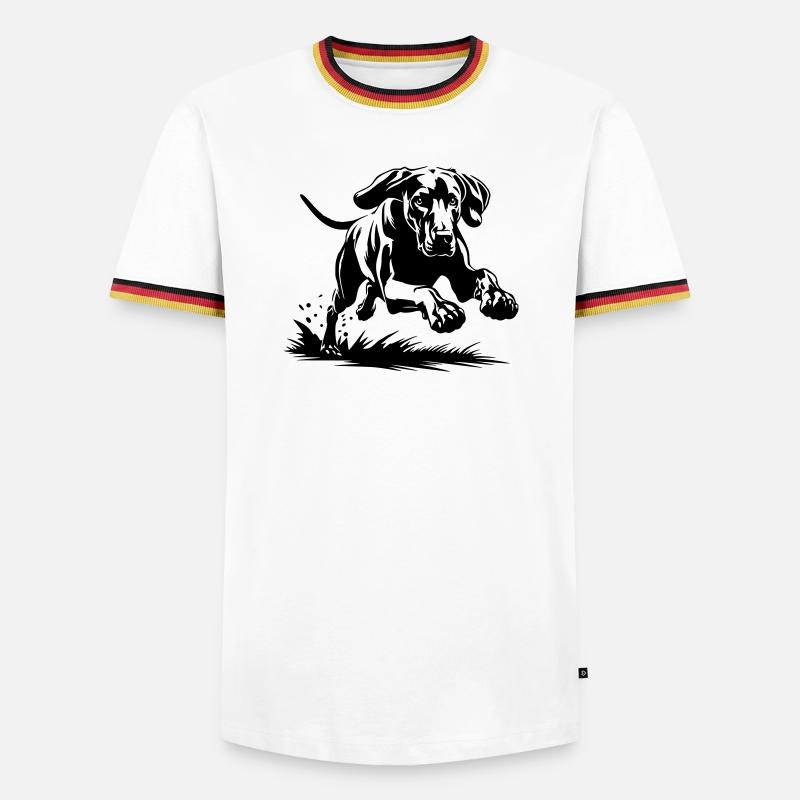 Weimaraner - Men's Ringer Shirt - white/tricolour