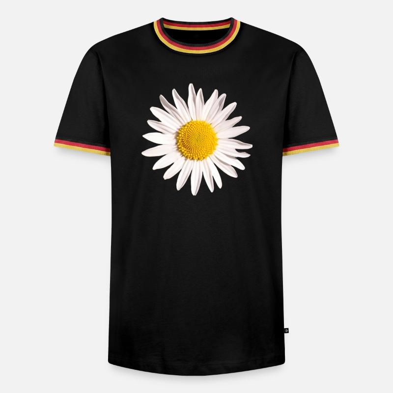 Gänseblümchen - Männer Kontrast-T-Shirt - Schwarz/Dreifarbig