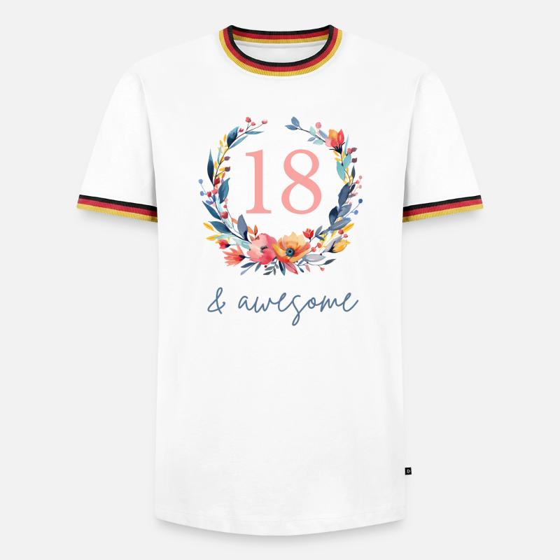 18 & awesome! customizable - Men's Ringer Shirt - white/tricolour