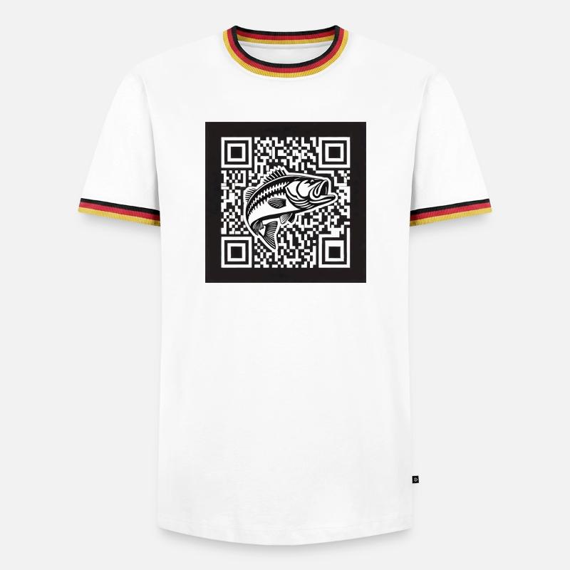 Perch QR Code Design - Men's Ringer Shirt - white/tricolour