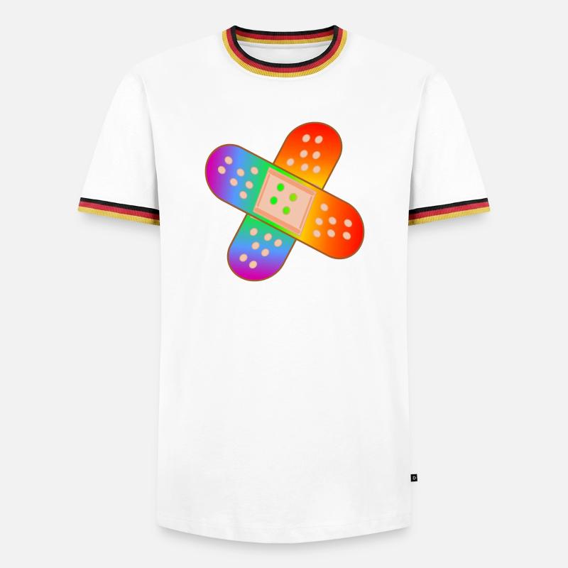 RAINBOW PATCH - Men's Ringer Shirt - white/tricolour