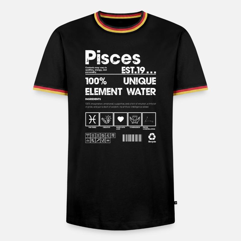 Fische Wasser Element Kunst - Männer Kontrast-T-Shirt - Schwarz/Dreifarbig
