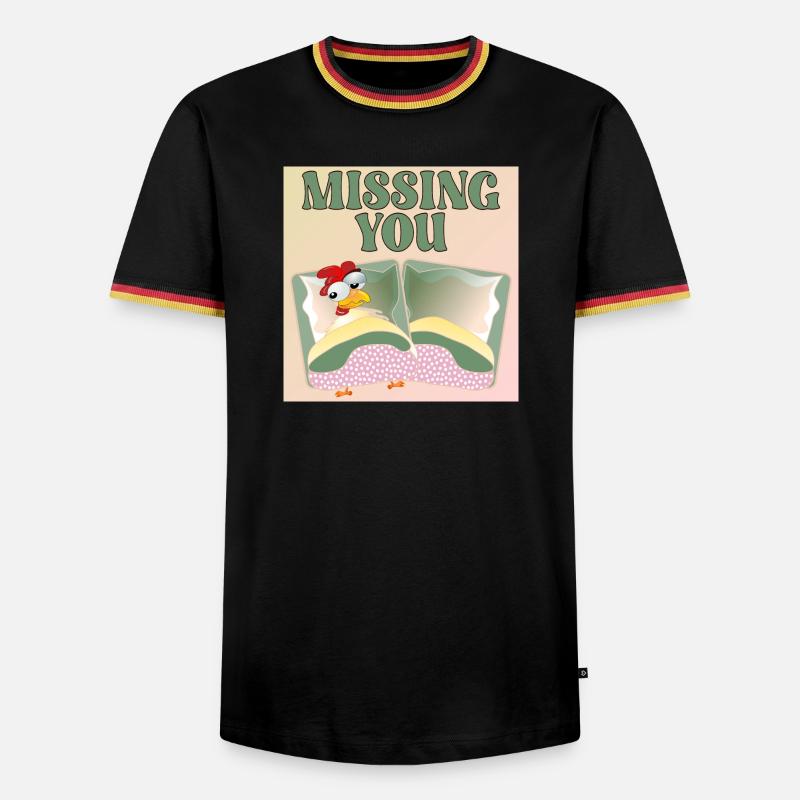 MISSING YOU - CHICKEN BED - Men's Ringer Shirt - black/tricolour