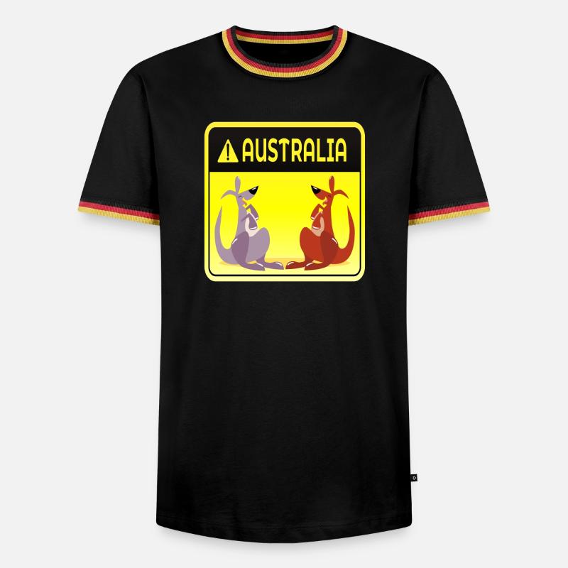 AUSTRALIA MARSUPIALS KANGAROO COUPLES - Men's Ringer Shirt - black/tricolour