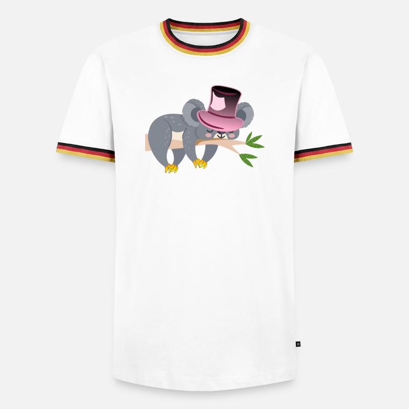 KOALA BEAR - SLEEPING - Men's Ringer Shirt - white/tricolour