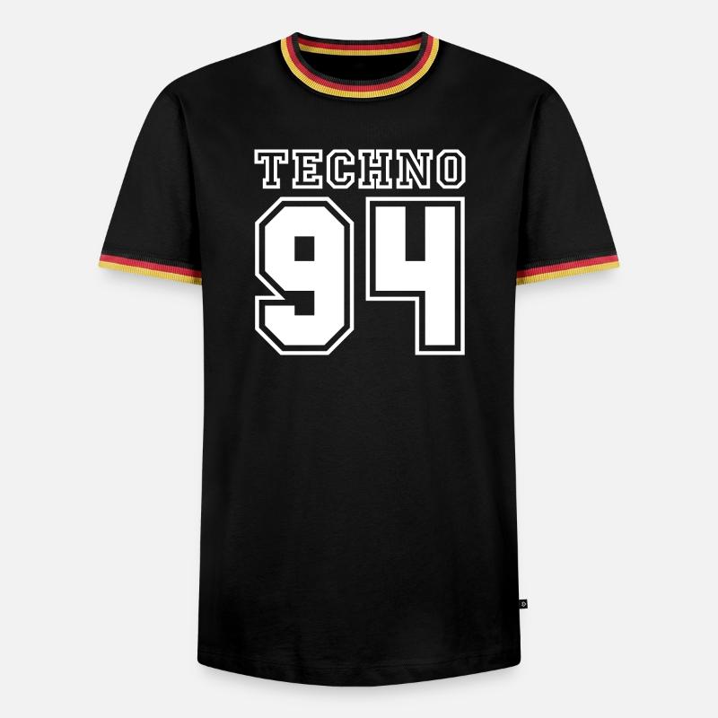 TECHNO 94 - Men's Ringer Shirt - black/tricolour