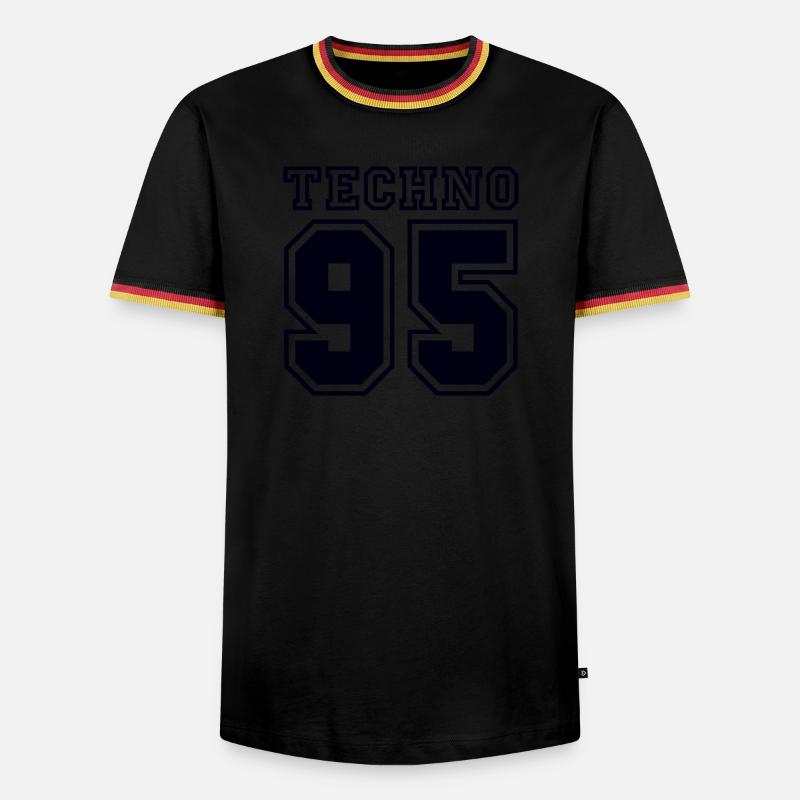TECHNO 95 - Men's Ringer Shirt - black/tricolour