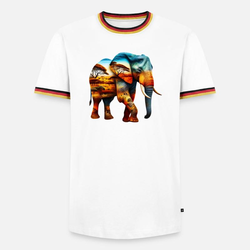 Elephant - Men's Ringer Shirt - white/tricolour