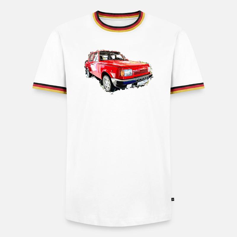DDR Oldtimer - Männer Kontrast-T-Shirt - Weiß/Dreifarbig