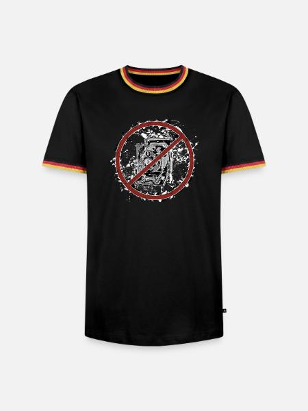 Bitte keine Fotos machen - Männer Kontrast-T-Shirt - Schwarz/Dreifarbig
