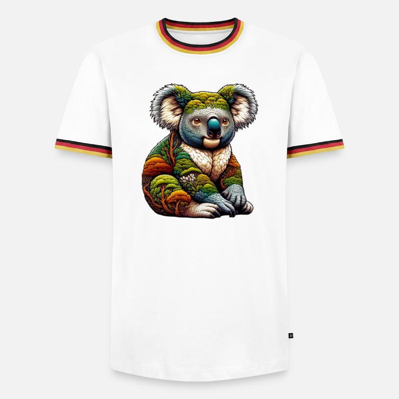 Koala - Männer Kontrast-T-Shirt - Weiß/Dreifarbig