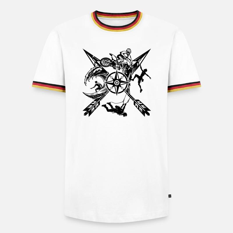Please upload the design image - Men's Ringer Shirt - white/tricolour