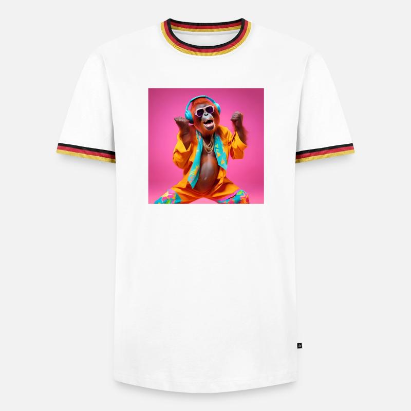 Orangutan, monkey, primate - Men's Ringer Shirt - white/tricolour