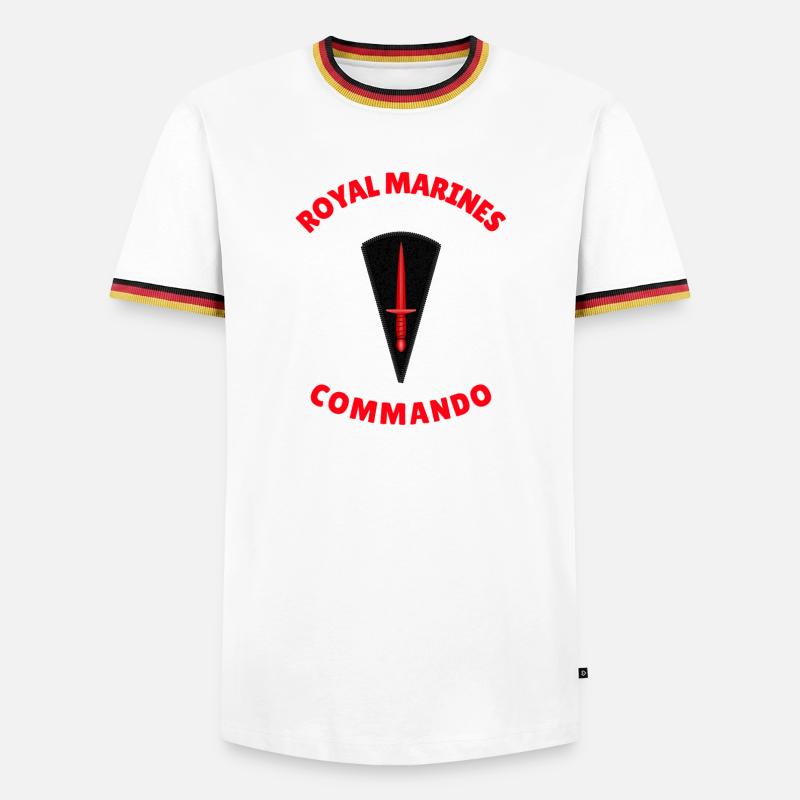 Royal Marines Commando - Men's Ringer Shirt - white/tricolour