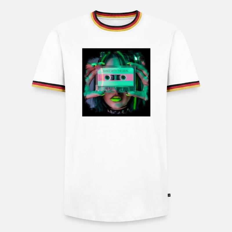 Dance with the Devil - Männer Kontrast-T-Shirt - Weiß/Dreifarbig