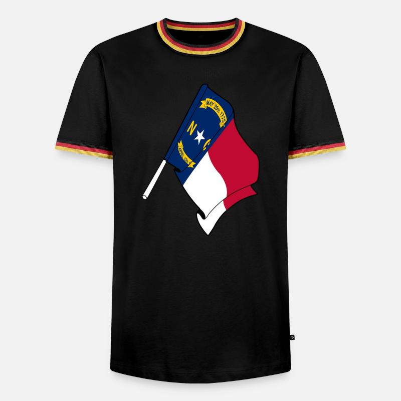 North Carolina Flag - Men's Ringer Shirt - black/tricolour