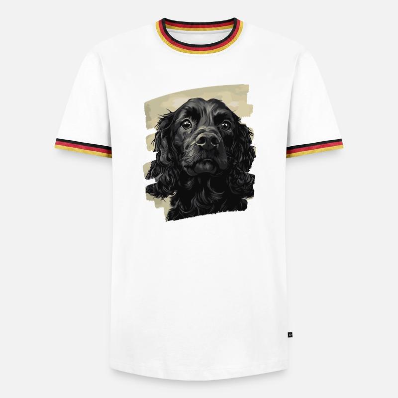 Cocker Spaniel - Männer Kontrast-T-Shirt - Weiß/Dreifarbig