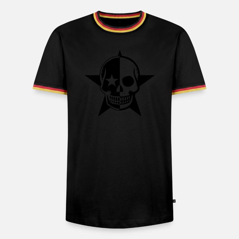 Schwarzer Schädel - Männer Kontrast-T-Shirt - Weiß/Dreifarbig