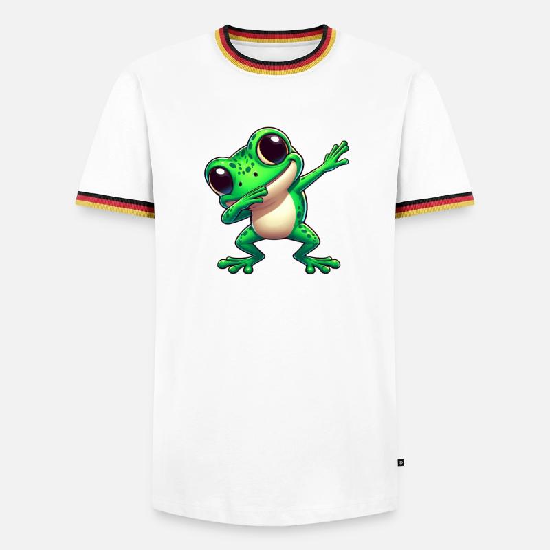 Cool Frog Dabbing Trendy Toad - Men's Ringer Shirt - white/tricolour