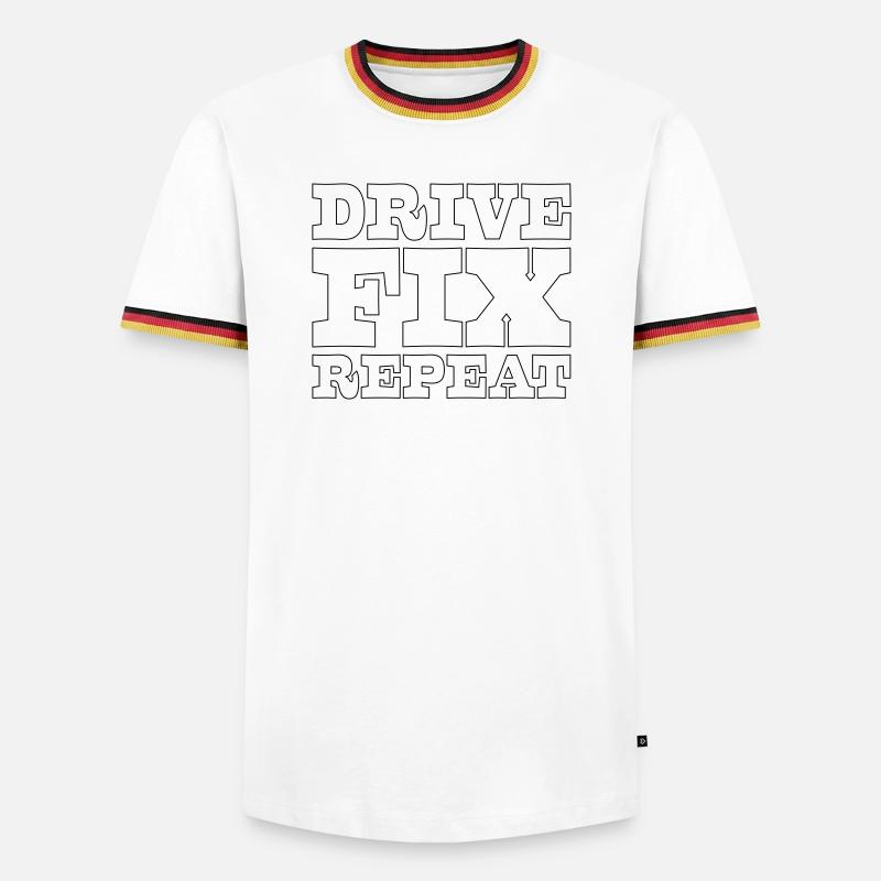45 Drive Fix Repeat - Men's Ringer Shirt - white/tricolour