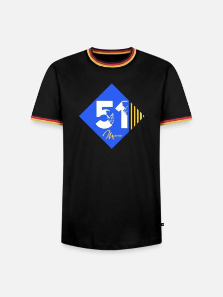 51 - Men's Ringer Shirt - black/tricolour
