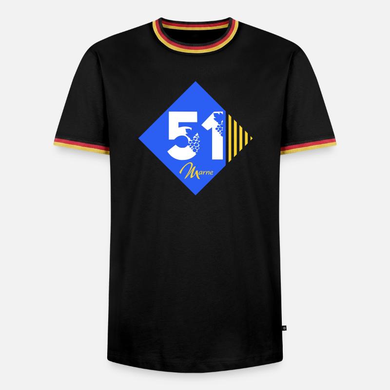 51 - Männer Kontrast-T-Shirt - Schwarz/Dreifarbig