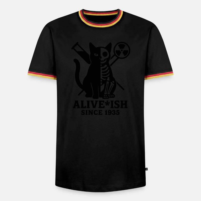 Schrödingers kat - Herre kontrast-T-shirt - hvid/trefarvet