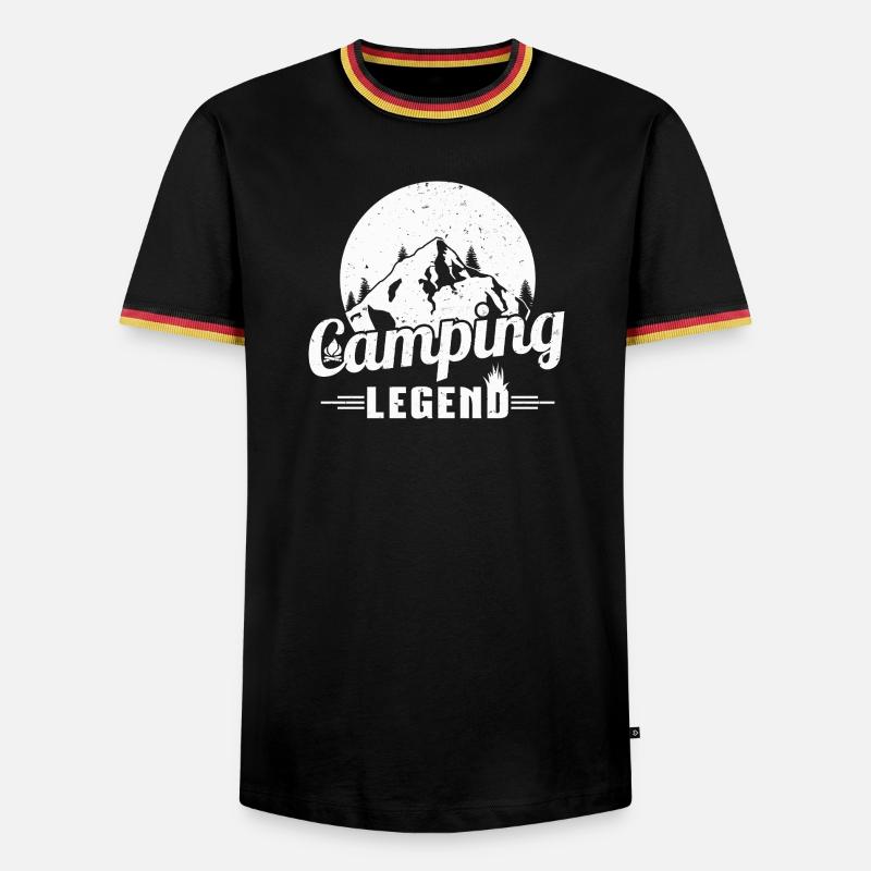 Bergcamping Legende Design - Männer Kontrast-T-Shirt - Schwarz/Dreifarbig
