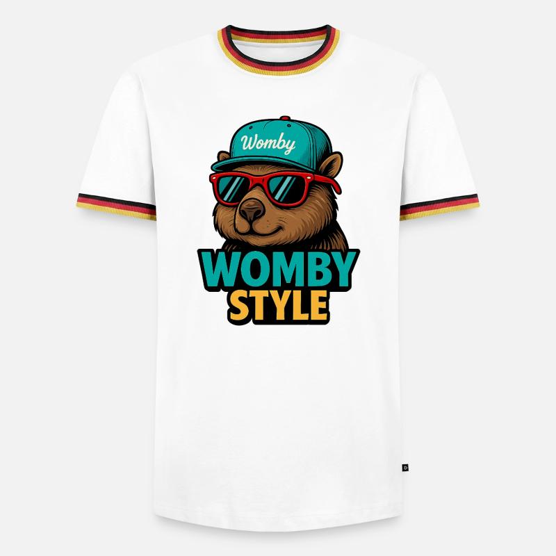 Womby Style Beaver with Sunglasses - Men's Ringer Shirt - white/tricolour