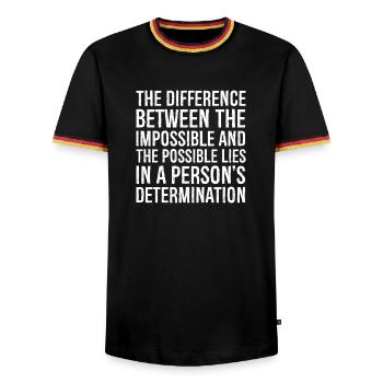 la différence entre l’impossible et le - T-shirt contrasté Homme - noir/tricolore - Devant - AI Model Male 178 light (178cm) & AI Model Male 185 light (185cm)