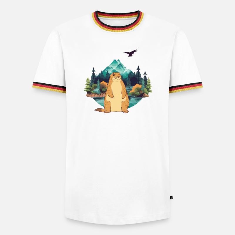 Murmeltier - Männer Kontrast-T-Shirt - Weiß/Dreifarbig