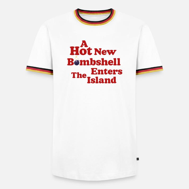 Hot New Bombshell Tee - Männer Kontrast-T-Shirt - Weiß/Dreifarbig