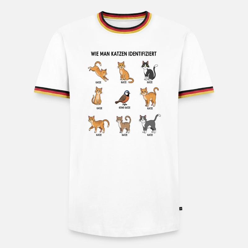 Cat Identification Guide - Men's Ringer Shirt - white/tricolour
