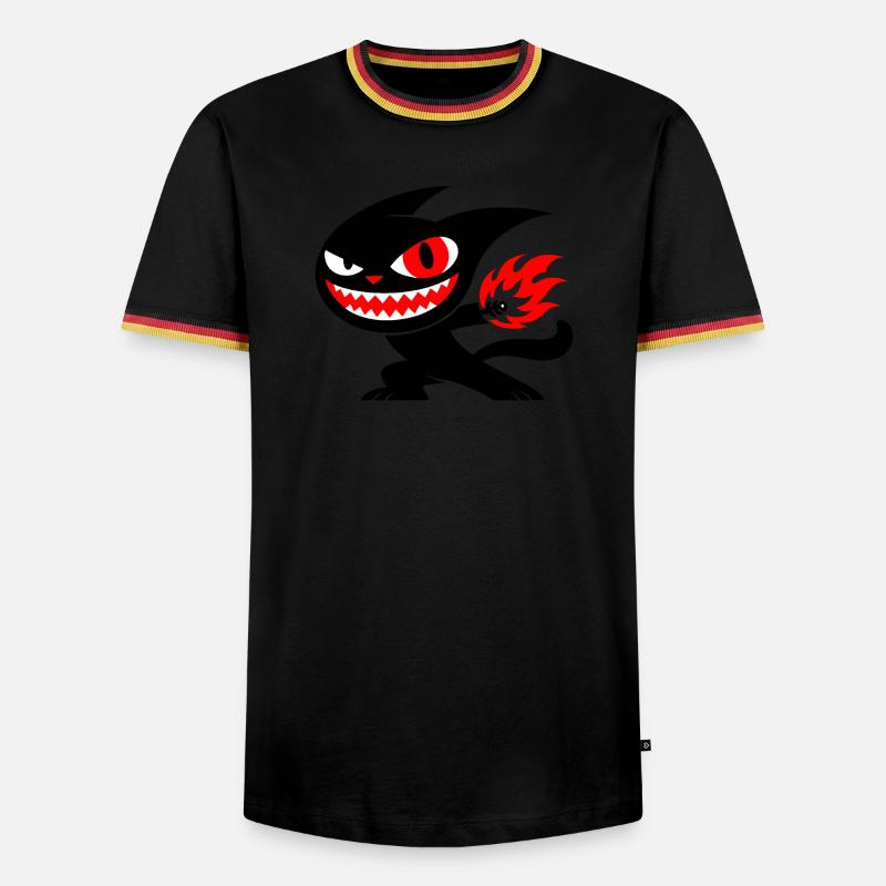 Creature on fire - Men's Ringer Shirt - black/tricolour