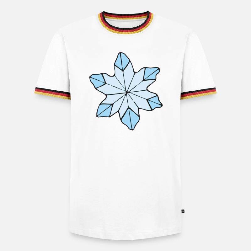 Stilvolle Blaue Eisblume design - Men's Ringer Shirt - white/tricolour