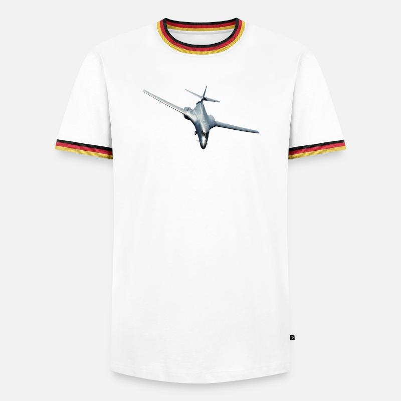 B-1B Lancer - Männer Kontrast-T-Shirt - Weiß/Dreifarbig