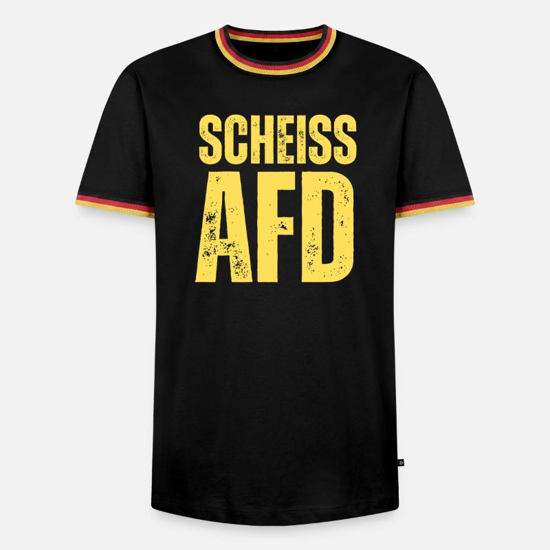 Scheiss AFD - Männer Kontrast-T-Shirt - Schwarz/Dreifarbig