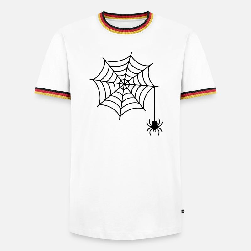 Spider web with spider silhouette - Men's Ringer Shirt - white/tricolour