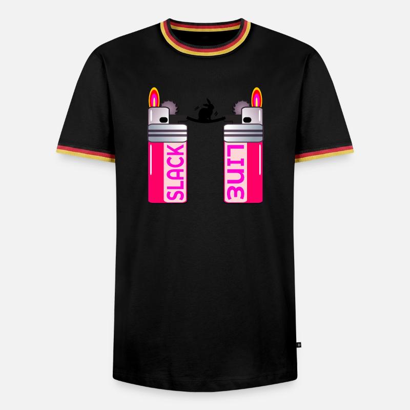 RABBIT SLACKLINING LIGHTER - Men's Ringer Shirt - black/tricolour