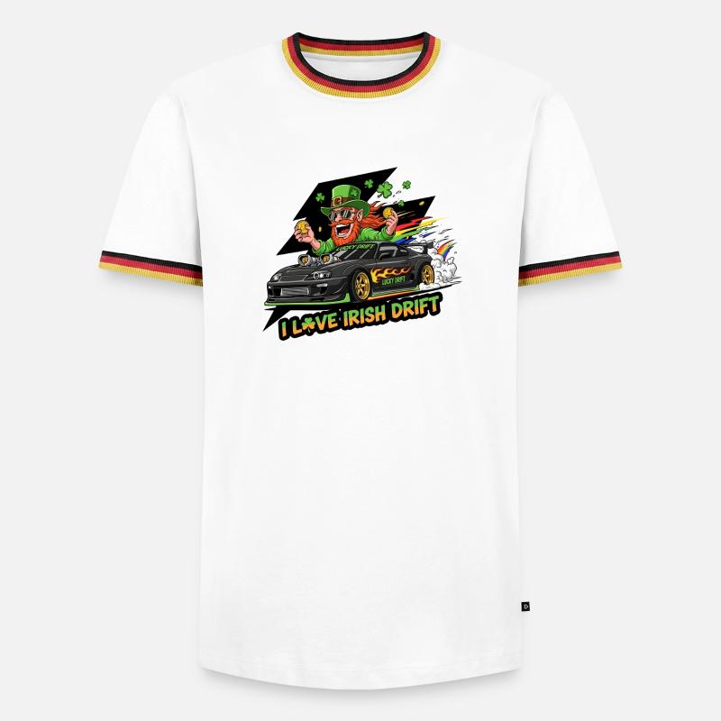 Irish Drift Celebration Tee - Men's Ringer Shirt - white/tricolour